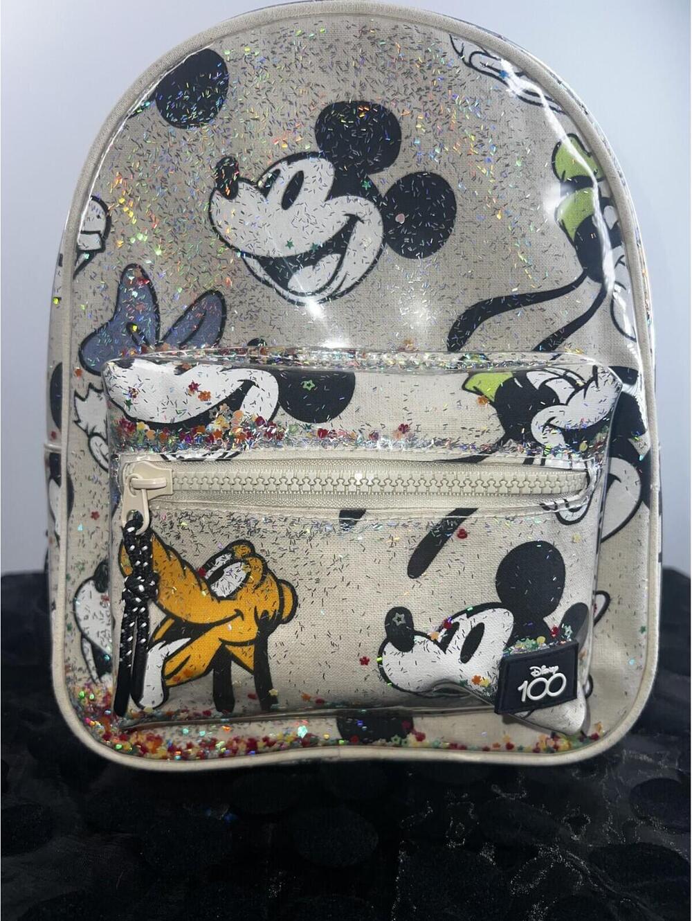 Disney 100 Zara Mini Backpack Glitter Mickey Mouse Friends Clear Overlay Bag